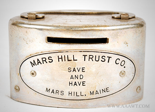 Antique Bank, Mars Hill Trust, Penny or Coin Bank, entire view